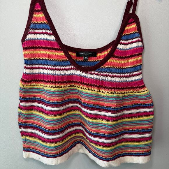 Romeo & Juliet Couture Women's Sleeveless Striped Knit Top Size Medium - Picture 2 of 5